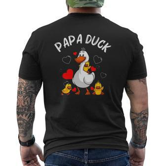 Papa Duck Duck Lover For Men Dad Cool Hunters Mens Back Print T-shirt | Mazezy