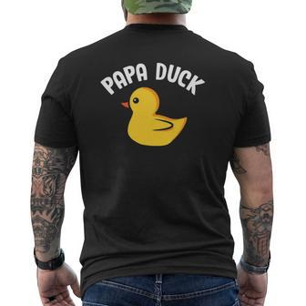 Papa Duck Duck Lover Duck Hunting Father's Day Mens Back Print T-shirt | Mazezy