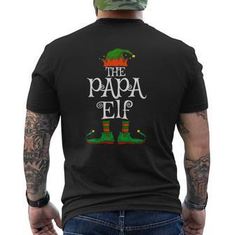 The Papa Elf Family Matching Christmas Dad Men Mens Back Print T-shirt | Mazezy