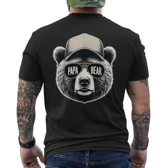 Papa Father Dad Bear Husband Father Family Father's Day Men's T-shirt Back Print - Thegiftio UK