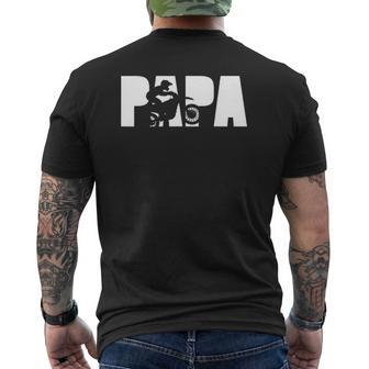 Papa Father Dad Dirt Bike Riding Motocross Biker Mens Back Print T-shirt | Mazezy UK