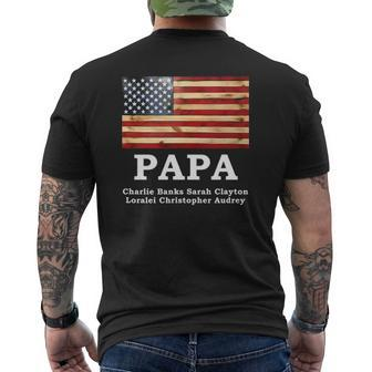 Papa Flag Us Father’S Day Mens Back Print T-shirt | Mazezy