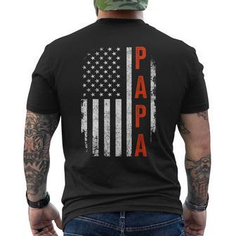 Papa Grandpa Us American Flag For Fathers Day Birthday Men's T-shirt Back Print - Thegiftio UK