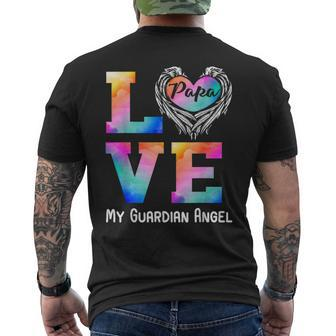 Papa Is My Guardian Angel Love Peace Forever Dad In Heaven Men's T-shirt Back Print - Monsterry UK