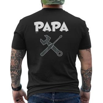 Papa The Handyman Father's Tools Mens Back Print T-shirt | Mazezy