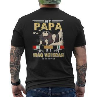 My Papa Is A Iraq Veteran Proud Us Veteran Fathers Day Mens Back Print T-shirt | Mazezy AU