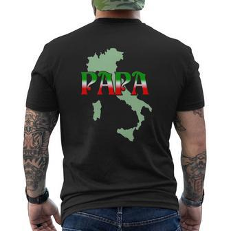 Papa For The Italian Father Mens Back Print T-shirt | Mazezy