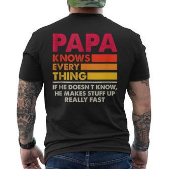 Papa Knows Everything Father's Day 2024 For Grandpa Or Dad Men's T-shirt Back Print - Thegiftio UK
