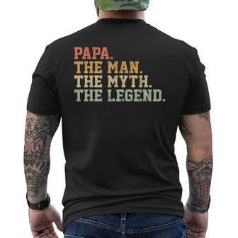 Papa Man Myth Legend For Father Men's T-shirt Back Print - Monsterry