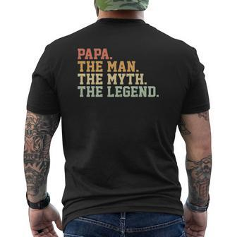 Papa Man Myth Legend For Mens Father Mens Back Print T-shirt | Mazezy