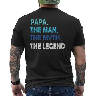 Papa Man Myth Legend Werdender Father Idea Father's Day Men's T-shirt Back Print - Monsterry AU