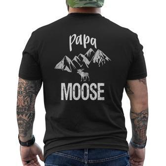 Papa Moose Moose Dad Woodland Animal Lover Tee Mens Back Print T-shirt | Mazezy AU