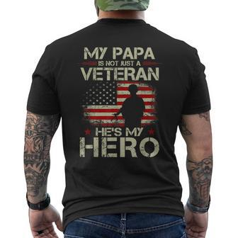 My Papa Is Not Just A Veteran He's My Hero Veteran Men's T-shirt Back Print - Monsterry UK