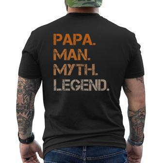 Papa Pa The Man The Myth The Legend Dad Mens Back Print T-shirt | Mazezy