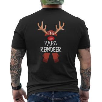 The Papa Reindeer Family Matching Group Christmas Mens Back Print T-shirt | Mazezy