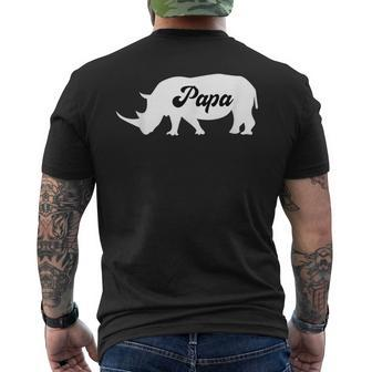Papa Rhino Dad Rhino Family Matching Men's T-shirt Back Print - Monsterry DE