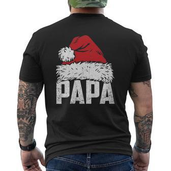 Papa Santa Hat Christmas Family Matching Pajamas Xmas Mens Back Print T-shirt - Thegiftio UK