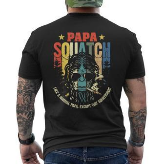 Papa Squatch Bigfoot Sasquatch Fathers Day Mens Back Print T-shirt - Thegiftio UK