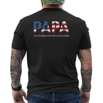 Papa The Veteran The Myth The Legend Mens Back Print T-shirt | Mazezy