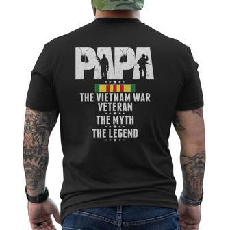 Papa Vietnam Veteran The Myth The Legend Mens Back Print T-shirt | Mazezy