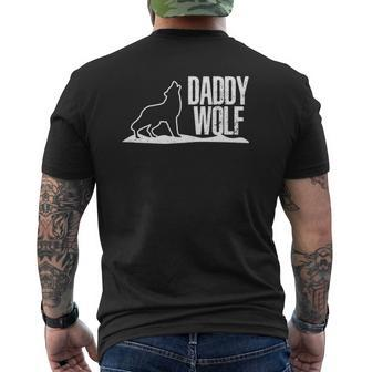 Papa Wolf Daddy Father's Day Mens Back Print T-shirt | Mazezy