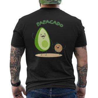 Papacado Cute Avocado Dad Father Love Mens Back Print T-shirt | Mazezy