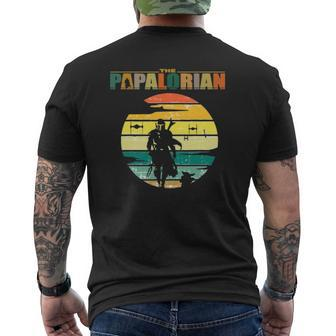 The Papalorian Dadalorian Father's Day Costume Vintage Tee Mens Back Print T-shirt | Mazezy