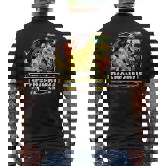 Papasaurus Dad T-Rex De Cumpleaños A Juego Con Dinosaurio Camiseta Hombre Estampado Espalda - Regaloses