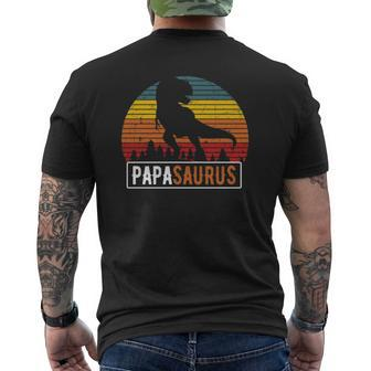 Papasaurus Dadrex Dinosaur Retro Father Family Mens Back Print T-shirt | Mazezy UK