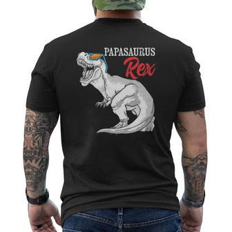 Papasaurus Rex Dinosaur Papa Saurus Family Matching Mens Back Print T-shirt | Mazezy