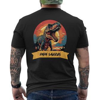 Papasaurus T Rex Dinosaurier Papa Saurus Grandpapa T-Shirt mit Rückendruck - Geschenkecke