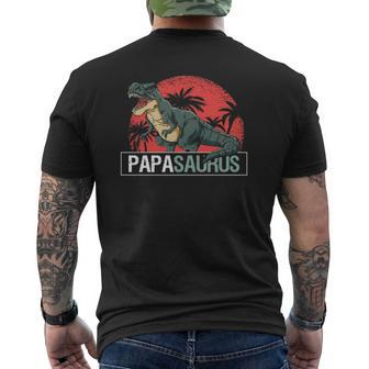 Papasaurusrex Papa Dad Dinosaurrex Mens Back Print T-shirt | Mazezy