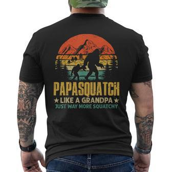 Papasquatch Way More Squatchy Grandpa Bigfoot Fathers Day Men's T-shirt Back Print - Thegiftio UK
