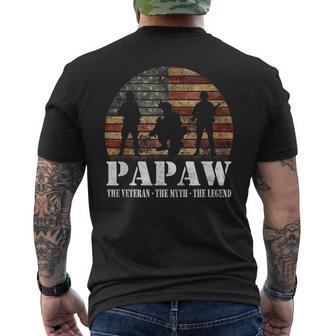 Papaw Veteran Myth Legend 4 Of July Men's T-shirt Back Print - Monsterry CA