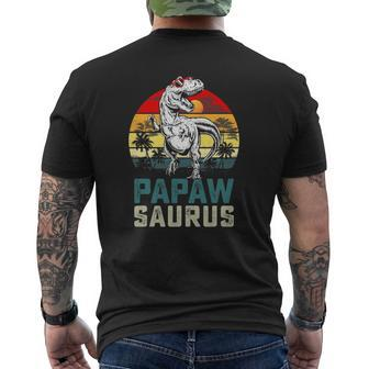 Papawsaurusrex Dinosaur Papaw Saurus Fathers Day Mens Back Print T-shirt | Mazezy