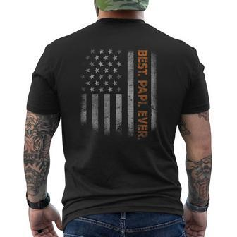 Papi American Flag Father's Day From Daughter Son Wife Mens Back Print T-shirt | Mazezy