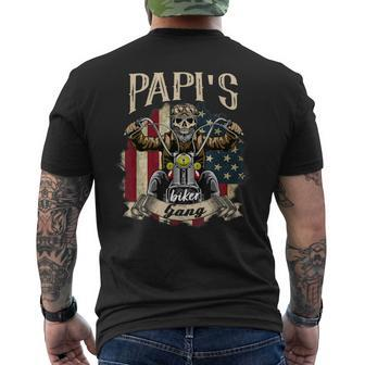 Papi Biker Gang Flag Papi Rides Bike Men's T-shirt Back Print - Monsterry DE