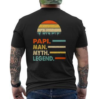 Papi The Man The Myth The Legend Father's Day Mens Back Print T-shirt | Mazezy