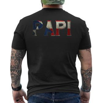Papi Puerto Rican Distressed Flag Rico Hispanic Latino Men's T-shirt Back Print - Monsterry DE