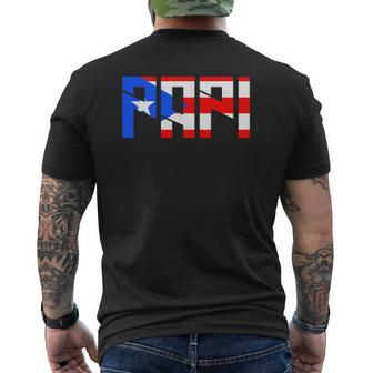 Papi Puerto Rico Flag Patriotic Pride Puerto Rican Mens Back Print T-shirt | Mazezy