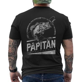 Papitän Papa Angler Papa Fischerintage-Look Kapuzenjacke T-Shirt mit Rückendruck - Geschenkecke