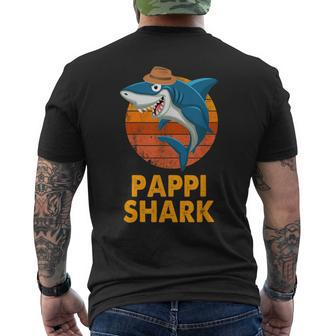 Pappi Shark Vintage Papa Grandpa Father's Day Men's T-shirt Back Print - Monsterry CA