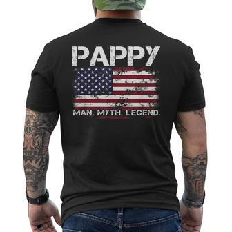Pappy The Man The Myth The Legend Father's Day Grandpa Men's T-shirt Back Print - Thegiftio UK