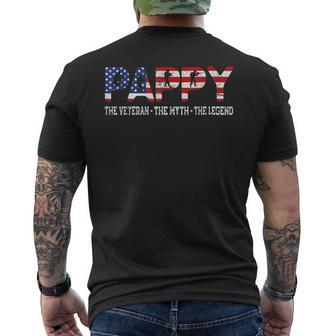 Pappy Veteran Myth Legend Outfit Cool Father's Day Men's T-shirt Back Print - Monsterry