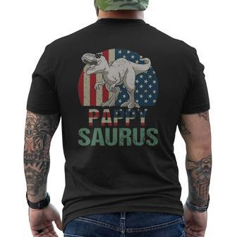 Pappysaurus Dinosaur Pappy Saurus Father's Day 4Th Of July Mens Back Print T-shirt | Mazezy