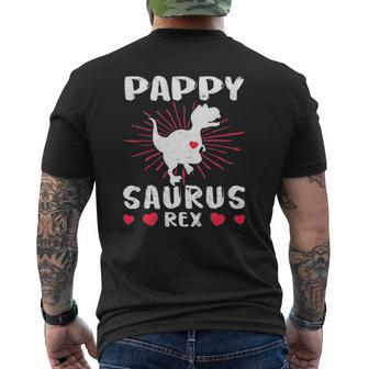Pappysaurus Pappy Saurus Rex Dinosaur Heart Love Mens Back Print T-shirt | Mazezy