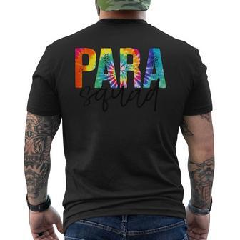Paraprofessional Squad Tie Dye First 100 Last Days Of School Men's T-shirt Back Print - Monsterry