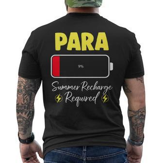 Paraprofessional Summer Recharge Required Last Day School Men's T-shirt Back Print - Monsterry AU