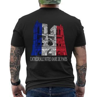 Paris France Notre-Dame Cathedral Men's T-shirt Back Print - Monsterry