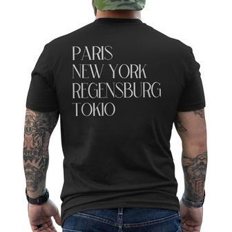 Paris New York Regensburg Tokyo Regensburger Ober-Pfalz T-Shirt mit Rückendruck - Seseable